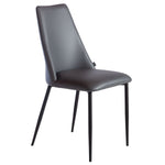 Flore Grey Dining Chair with Black Metal Frame, 2-pack, Made in Italy