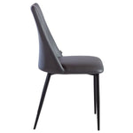 Flore Grey Dining Chair with Black Metal Frame, 2-pack, Made in Italy