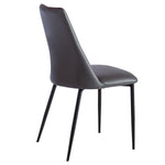 Flore Grey Dining Chair with Black Metal Frame, 2-pack, Made in Italy