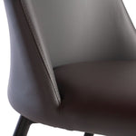 Flore Grey Dining Chair with Black Metal Frame, 2-pack, Made in Italy