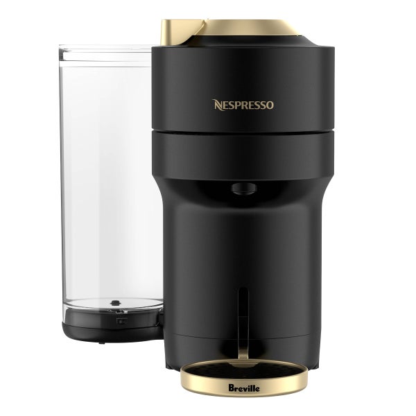 Nespresso Vertuo Pop+ Deluxe Coffee and Espresso Machine by Breville with Aeroccino, Matte Black and Gold
