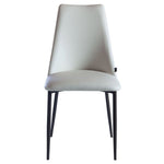 Flore Beige Dining Chair with Brown Metal Frame, 2-pack, Made in Italy
