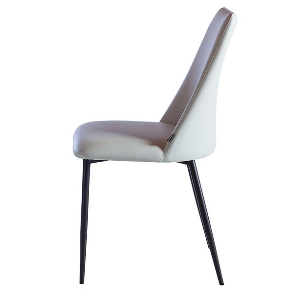 Flore Beige Dining Chair with Brown Metal Frame, 2-pack, Made in Italy