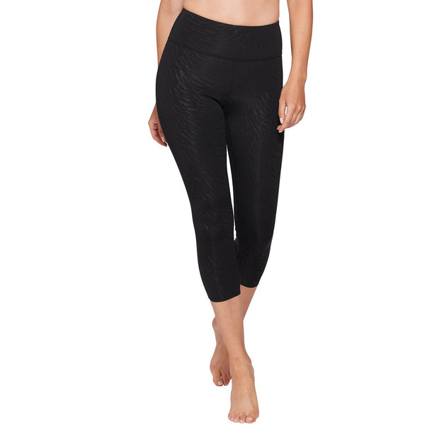 Aurum Women's Embossed Compression 3/4 Length Leggings