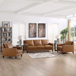 Prospera Home West Park Top-grain Leather Sofa and 2 Chairs