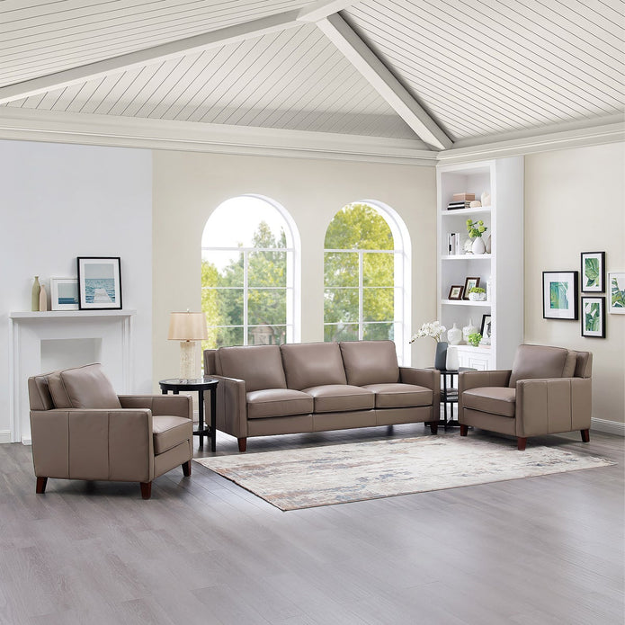 Prospera Home West Park Top-grain Leather Sofa and 2 Chairs