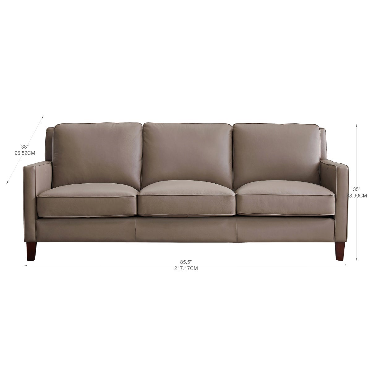 Prospera Home West Park Top-grain Leather Sofa and 2 Chairs