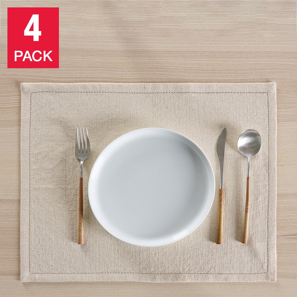House & Home by Lynda Reeves European Collection - Cotton Linen Placemat, 4-pack
