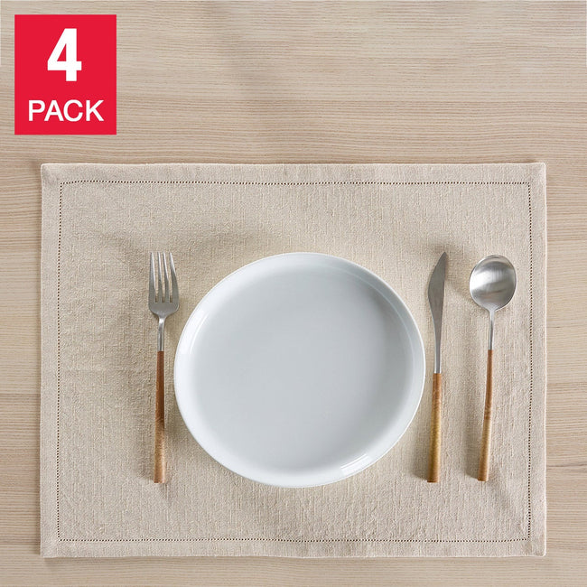 House & Home by Lynda Reeves European Collection - Cotton Linen Placemat, 4-pack