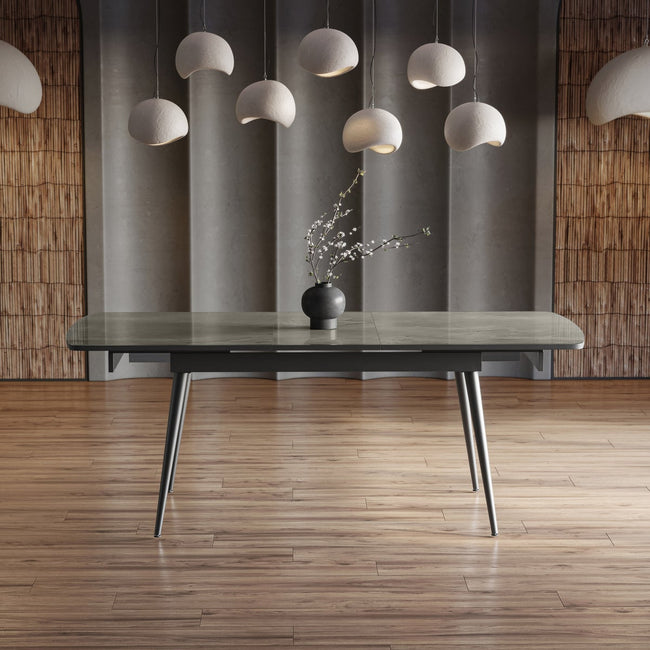 Liliosa 160.1 cm (63 in.) Extendable Dining Table with Glass Top