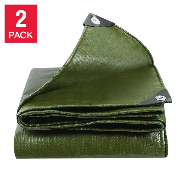 Stinson Heavy Duty Green Tarp, 2-pack
