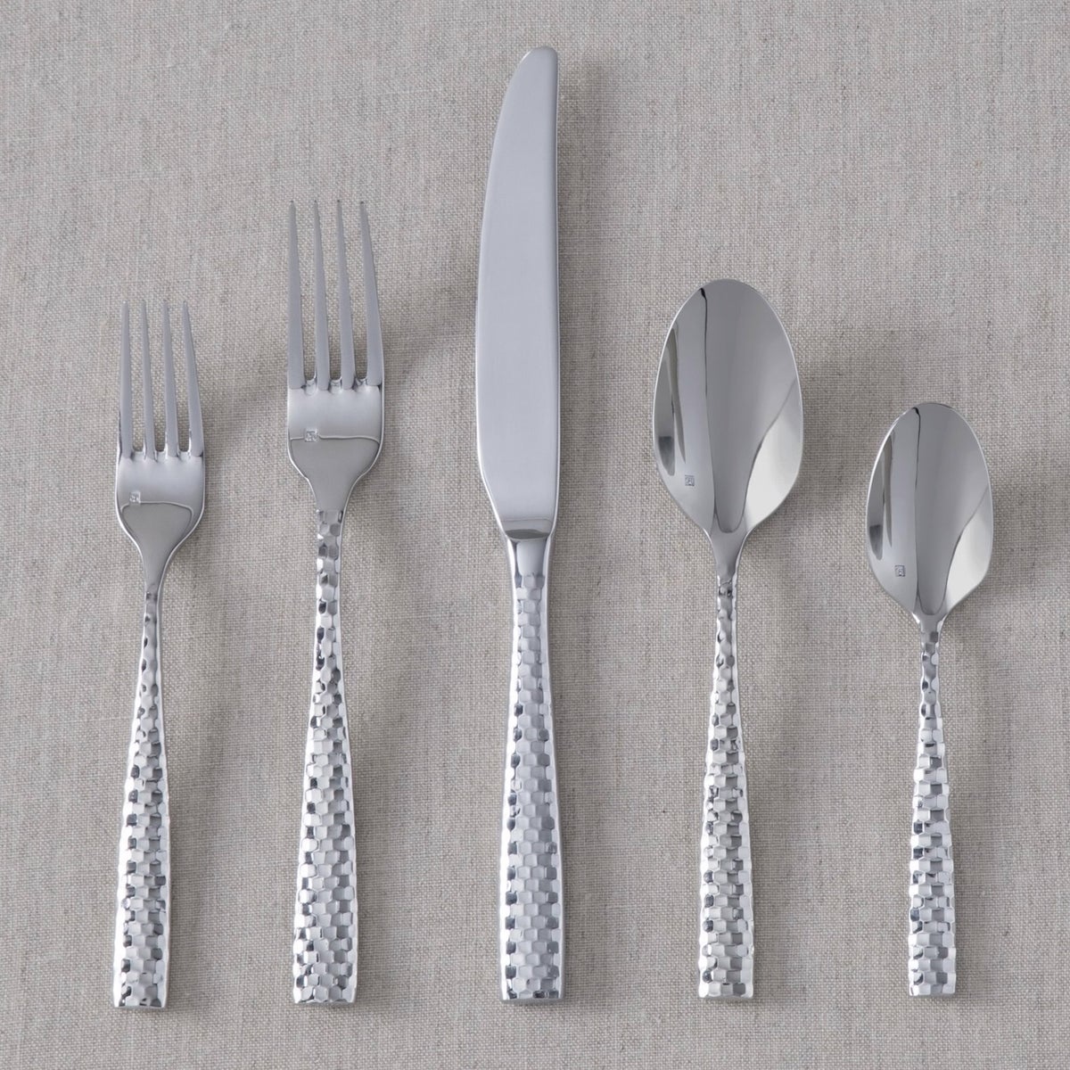 Fortessa Lucca Faceted Stainless-steel Flatware Set, 20-piece