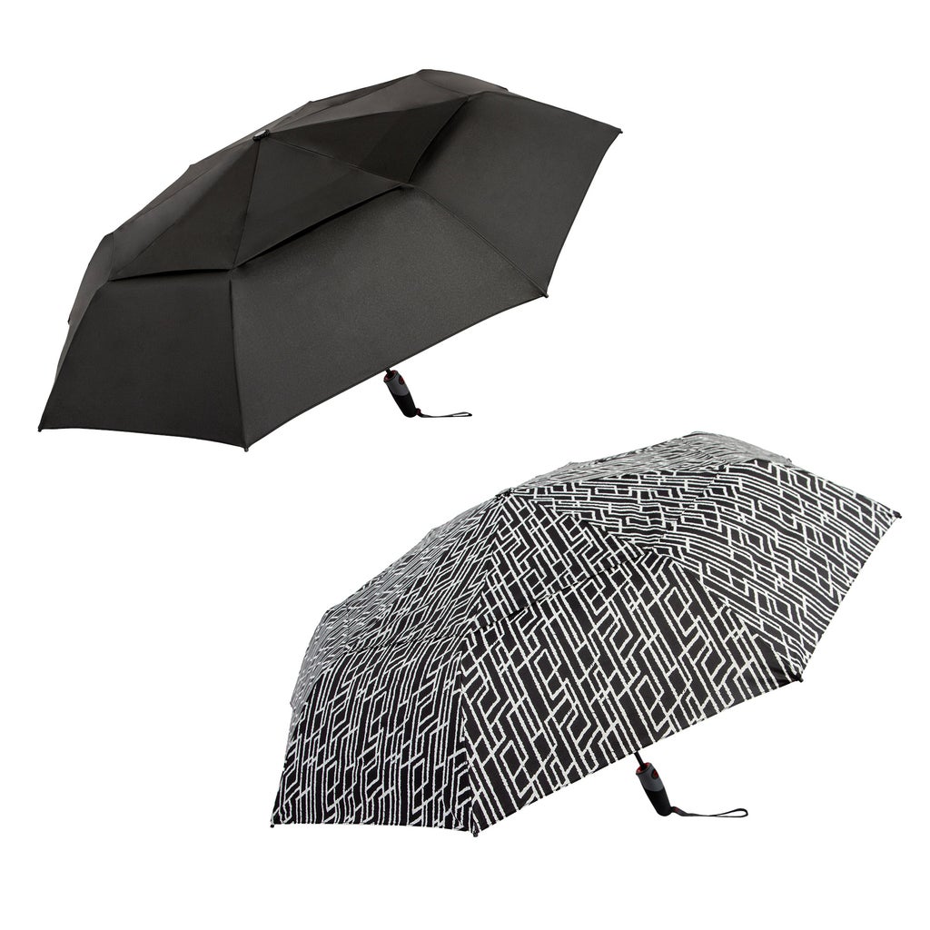Shed Rain Windpro 117 cm (46 in.) Vented Automatic Compact Umbrella, 2-pack - White