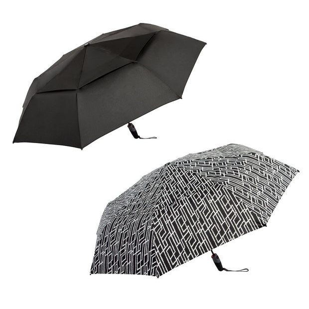 Shed Rain Windpro 117 cm (46 in.) Vented Automatic Compact Umbrella, 2-pack - White