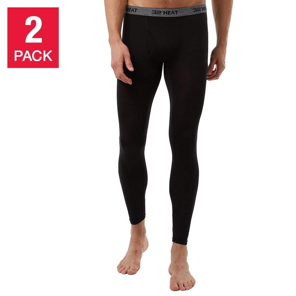 32 Degrees Men’s Eco Heat Baselayer Bottom, 2-pack