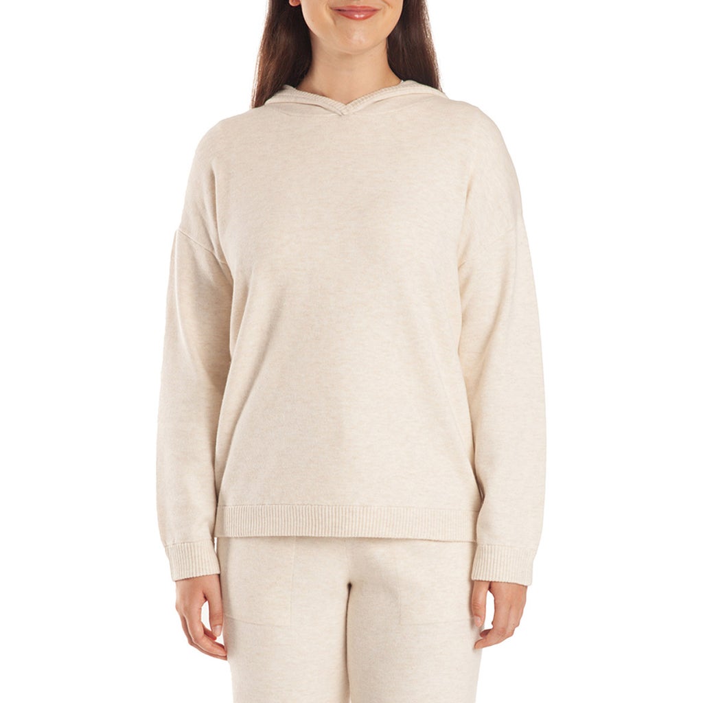 Lazypants Women’s Sweater Knit Hoodie - Beige