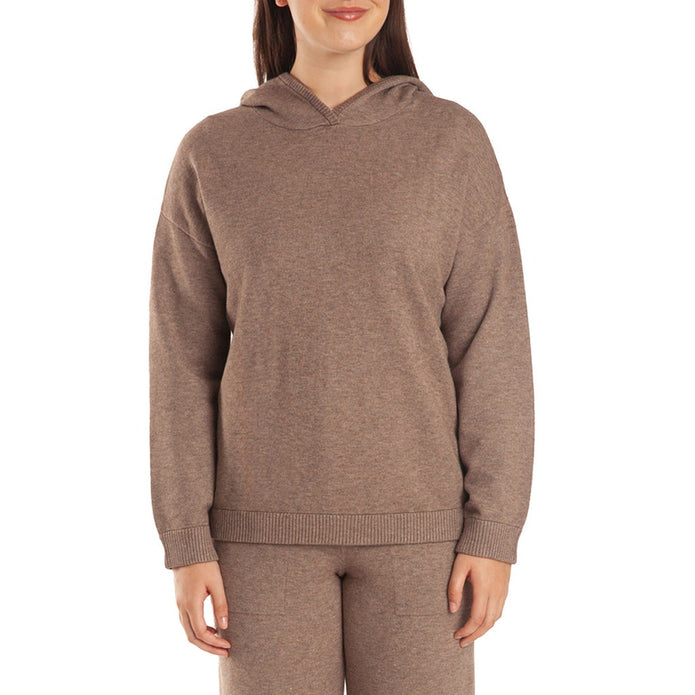 Lazypants Women’s Sweater Knit Hoodie - Taupe