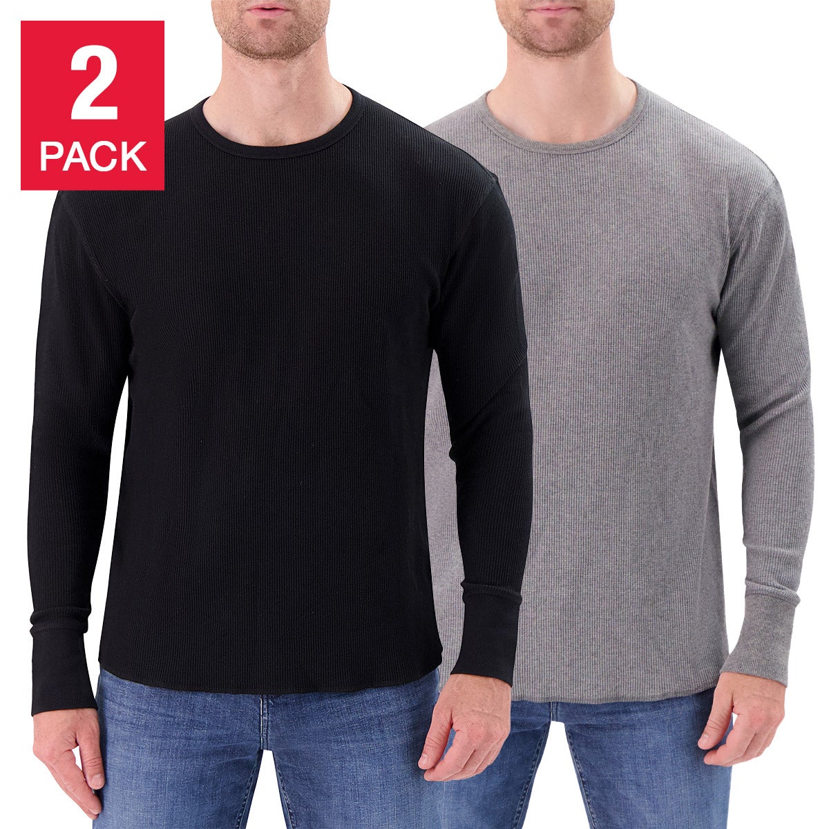Modern English Men's Long Sleeve Waffle T-Shirt, 2-pack