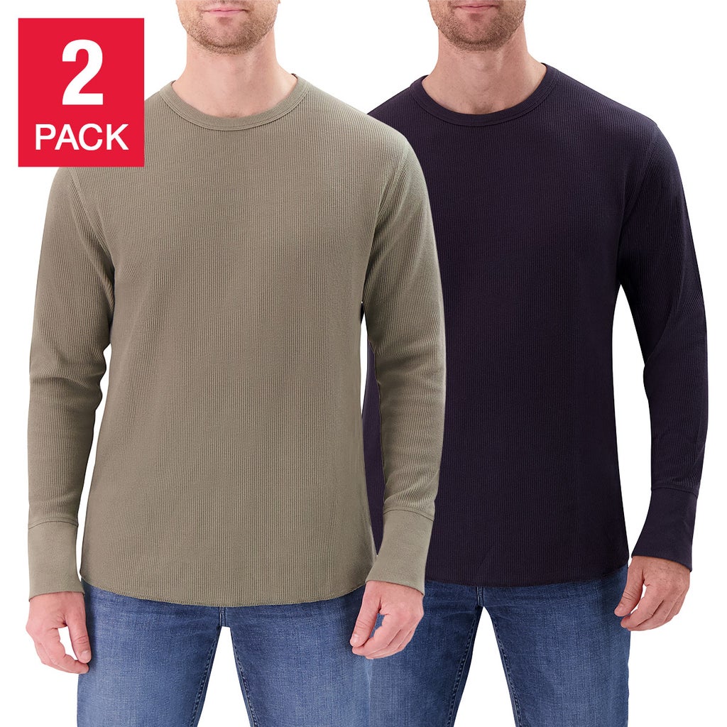 Modern English Men's Long Sleeve Waffle T-Shirt, 2-pack