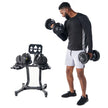 Echelon Adjustable Dumbbell Set With Stand, 7 - 52.5 lbs (3 - 23.5 kg)