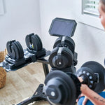 Echelon Adjustable Dumbbell Set With Stand, 7 - 52.5 lbs (3 - 23.5 kg)