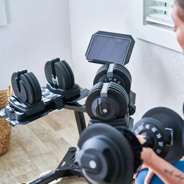 Echelon Adjustable Dumbbell Set With Stand, 7 - 52.5 lbs (3 - 23.5 kg)