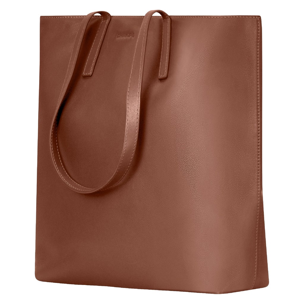 Champs Onyx Collection Leather Vertical Buisness Tote, 13 L