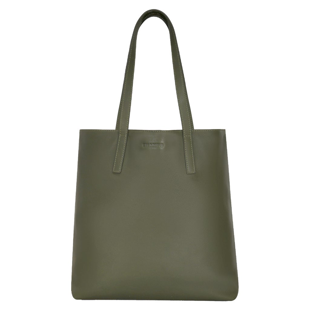 Champs Onyx Collection Leather Vertical Buisness Tote, 13 L - Green