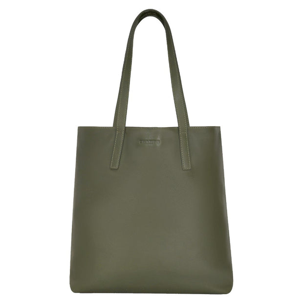 Champs Onyx Collection Leather Vertical Buisness Tote, 13 L - Green