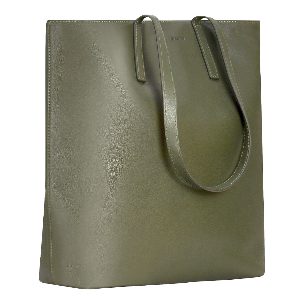 Champs Onyx Collection Leather Vertical Buisness Tote, 13 L