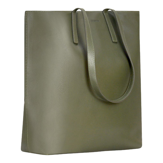 Champs Onyx Collection Leather Vertical Buisness Tote, 13 L