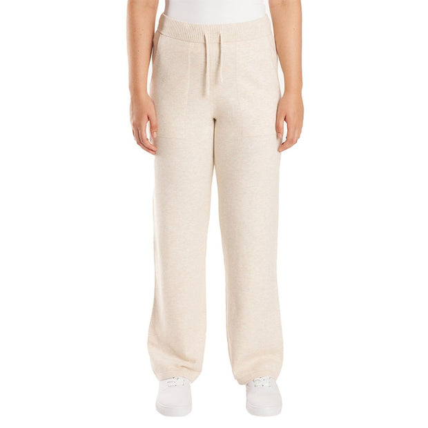 Lazypants Women’s Sweater Knit Straight Leg Pants - Beige
