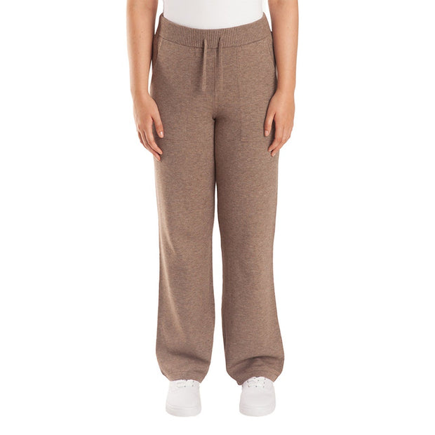 Lazypants Women’s Sweater Knit Straight Leg Pants - Taupe