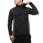 J. Lindeberg Men's 1/4 Zip Long Sleeve Hooded Top