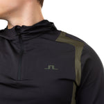 J. Lindeberg Men's 1/4 Zip Long Sleeve Hooded Top