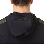 J. Lindeberg Men's 1/4 Zip Long Sleeve Hooded Top