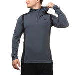 J. Lindeberg Men's 1/4 Zip Long Sleeve Hooded Top