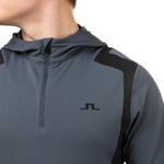 J. Lindeberg Men's 1/4 Zip Long Sleeve Hooded Top