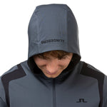J. Lindeberg Men's 1/4 Zip Long Sleeve Hooded Top