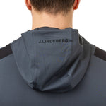 J. Lindeberg Men's 1/4 Zip Long Sleeve Hooded Top