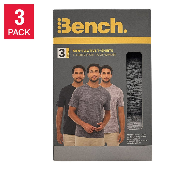 Bench Men's Active T-shirt, 3-pack - Black