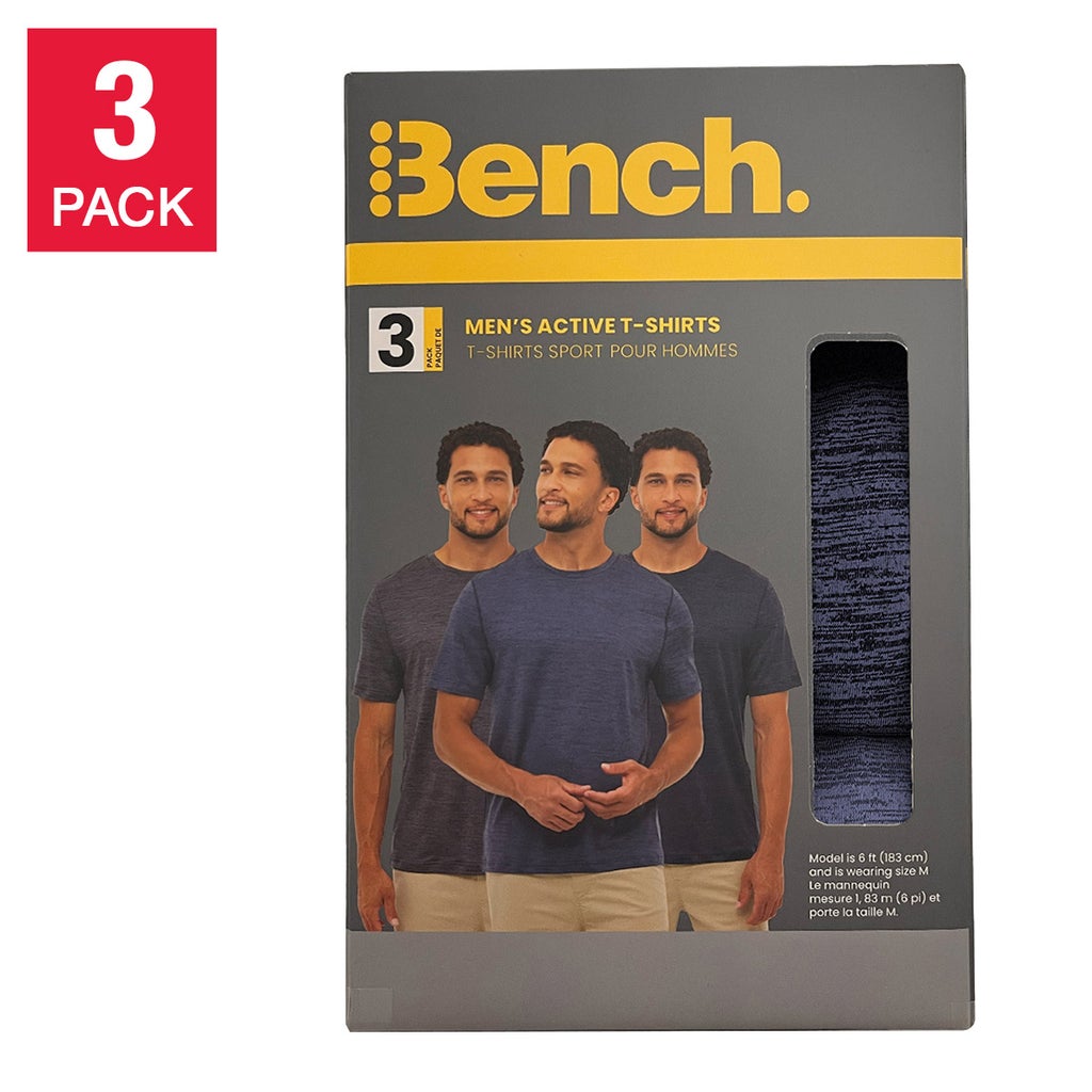Bench Men's Active T-shirt, 3-pack - Navy