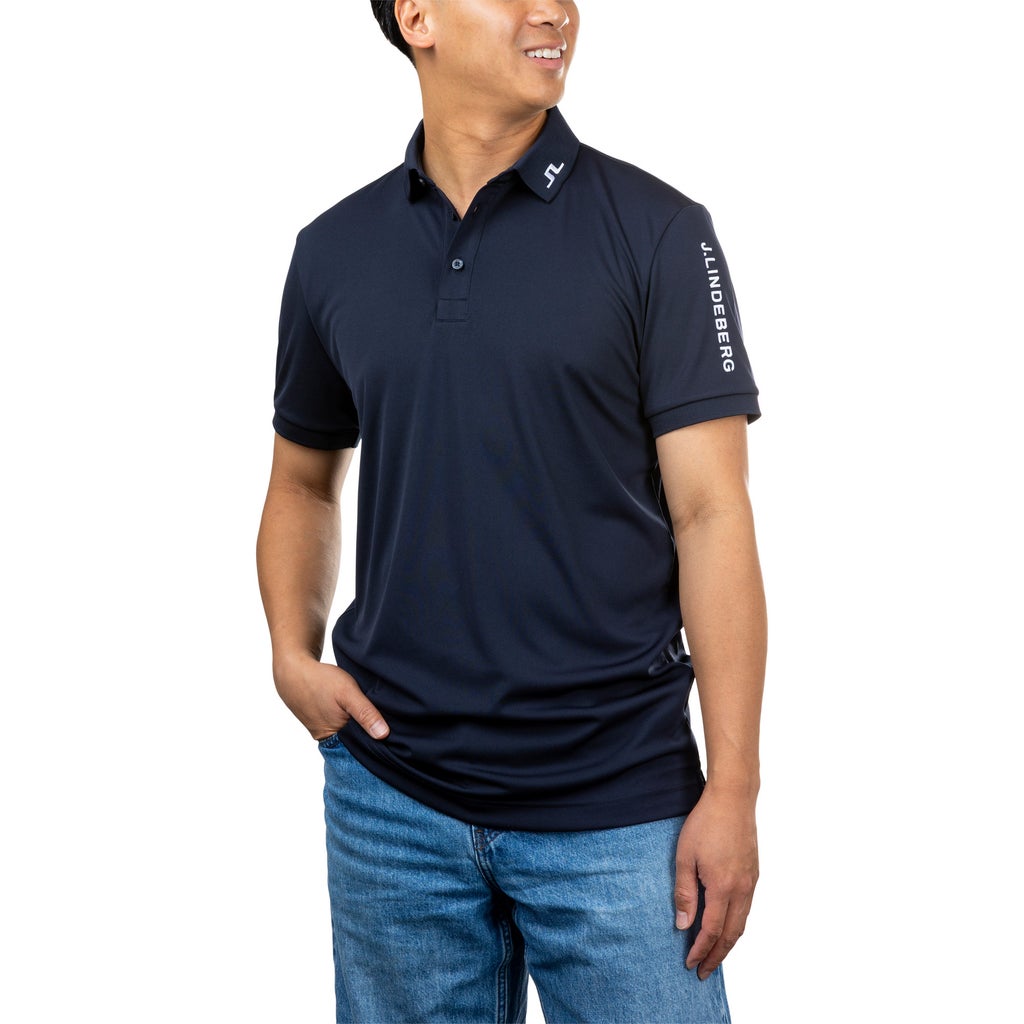 J. Lindeberg Men's Tour Tech Short Sleeve Polo - Blue