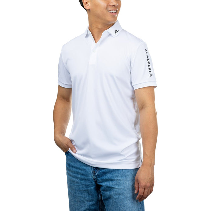 J. Lindeberg Men's Tour Tech Short Sleeve Polo - White