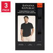 Banana Republic Men's Crew Neck T-Shirt, 3-pack - Black