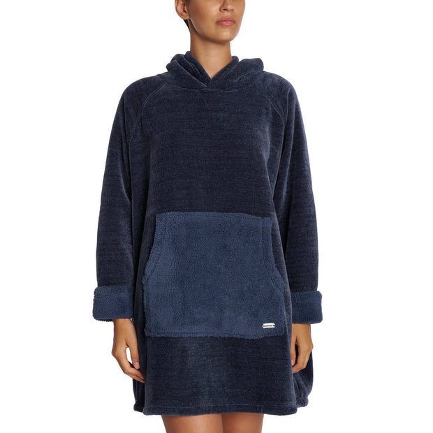 Bearpaw Women’s Oversized Sherpa Hoodie - Navy