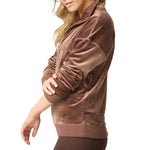 Aurum Women's Double Sided Velour Mock Neck Sweatshirt