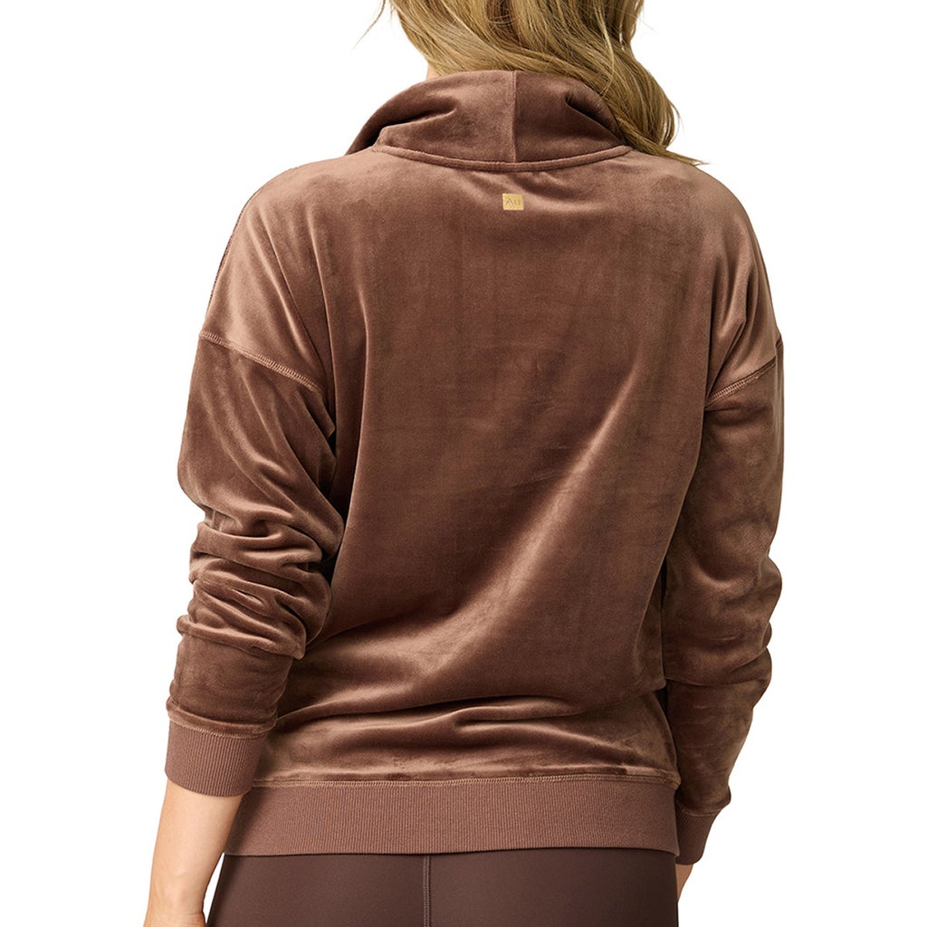 Aurum Women's Double Sided Velour Mock Neck Sweatshirt