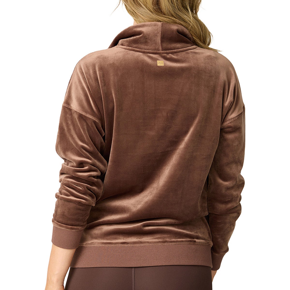 Aurum Women's Double Sided Velour Mock Neck Sweatshirt