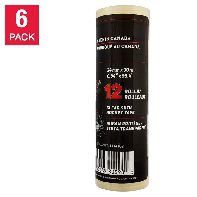 RTL Tapes - Clear Shin Hockey Tape, 6 pack